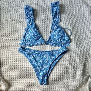Floral Ruffle Bikini Set